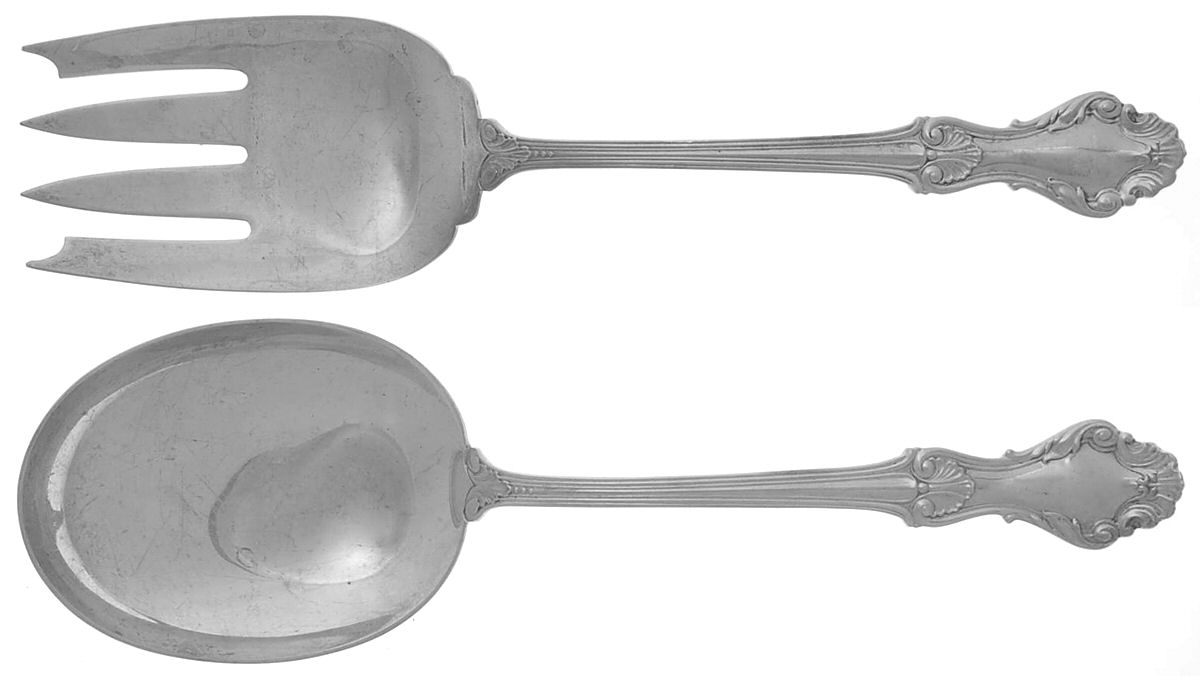 Georgian Shell (Sterling, 1948) (2 Pc) Solid Salad Set by Frank Whiting-1