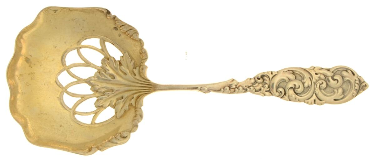 Gladstone (Sterling, 1891) Pierced Almond Spoon by Frank Whiting-1