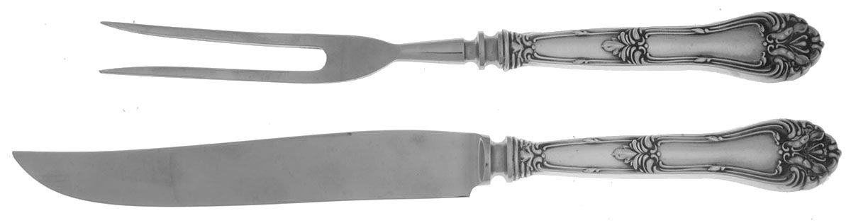Helena I (Sterling, 1892) Small Stainless Blade 2-Piece Steak Carving Set by Frank Whiting-1