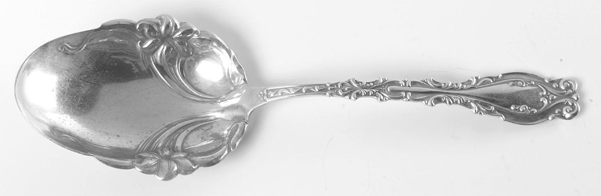 Josephine (Sterling, 1890, No Monograms) Solid Salad Serving Spoon by Frank Whiting-1