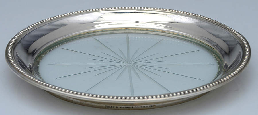 Sterling Hollowware Crystal Lemon Dish with Sterling Rim by Frank Whiting-1