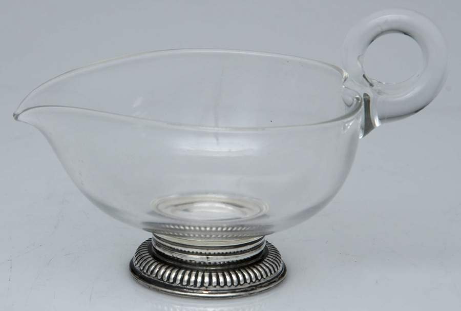 Sterling Hollowware Crystal Creamer with Sterling Base by Frank Whiting-1