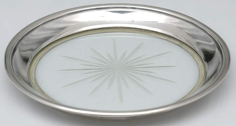 Sterling Hollowware Crystal Lemon Dish with Sterling Rim by Frank Whiting-1