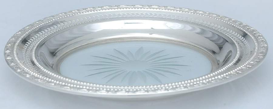Sterling Hollowware Crystal Lemon Dish with Sterling Rim by Frank Whiting-1
