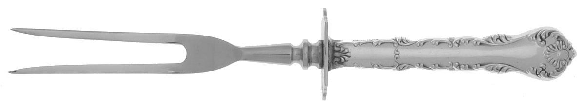 Neapolitan-Kings Court (Sterling, 1895, No Monos) Small Steak Carving Fork with Stainless Prongs by Frank Whiting-1