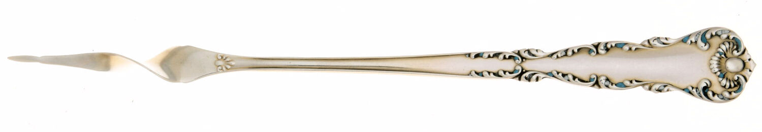 Neapolitan-Kings Court (Sterling, 1895, No Monos) One Tine Butter Pick with Enamel by Frank Whiting-1
