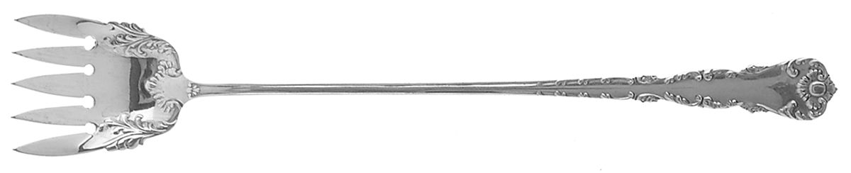 Neapolitan-Kings Court (Sterling, 1895, No Monos) Large Solid Tined Sardine Serving Fork by Frank Whiting-1