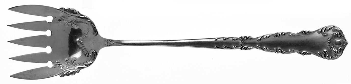 Neapolitan-Kings Court (Sterling, 1895, No Monos) Small Solid Tined Sardine Serving Fork by Frank Whiting-1