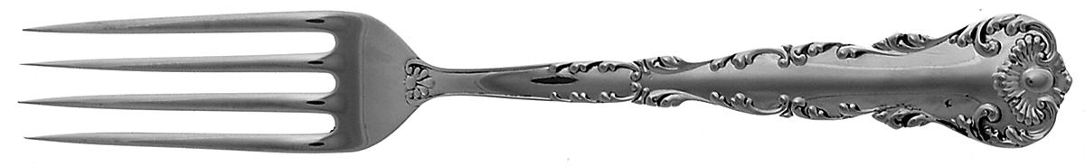 Neapolitan-Kings Court (Sterling, 1895, No Monos) Luncheon/Dessert Fork, Solid Piece by Frank Whiting-1