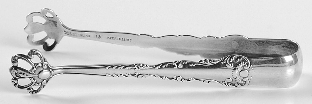 Neapolitan-Kings Court (Sterling, 1895, No Monos) Large Sugar Tongs by Frank Whiting-1