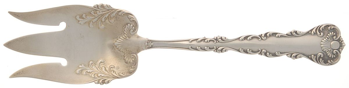 Neapolitan-Kings Court (Sterling, 1895, No Monos) Solid Salad Serving Fork by Frank Whiting-1