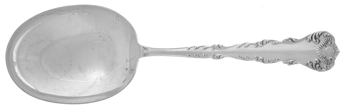 Neapolitan-Kings Court (Sterling, 1895, No Monos) Oversize Solid Salad Serving Spoon by Frank Whiting-1