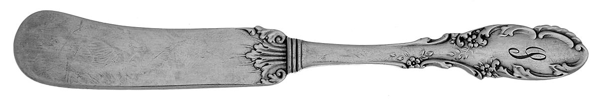 Orleans (Sterling, 1892) Monogram Flat Handle Butter Spreader by Frank Whiting-1