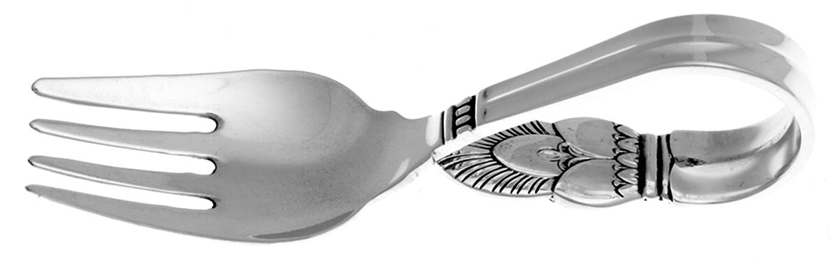 Princess Ingrid (Sterling) Baby Fork with Curved Handle HC by Frank Whiting-1