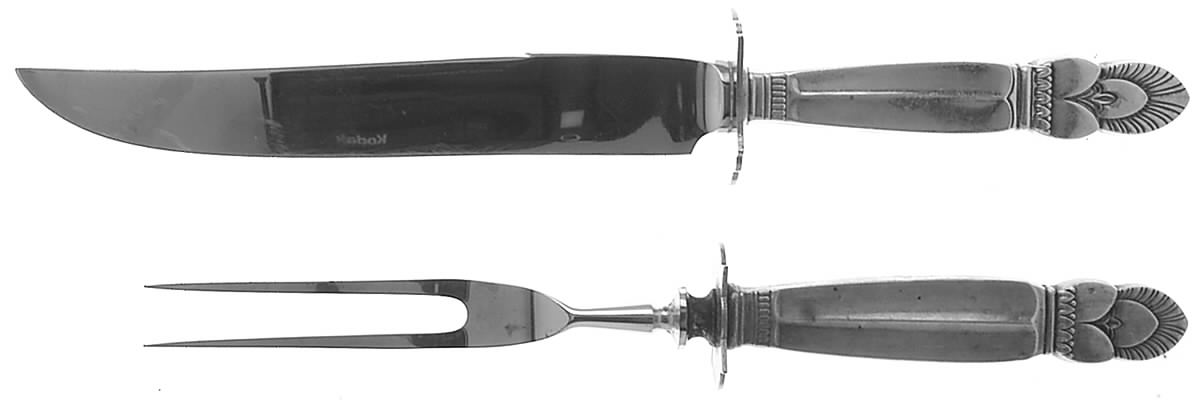 Princess Ingrid (Sterling) Small Stainless Blade 2-Piece Steak Carving Set by Frank Whiting-1