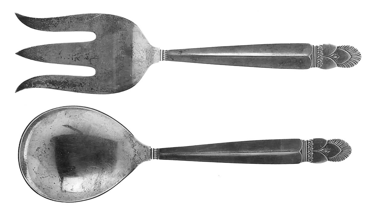 Princess Ingrid (Sterling) (2 Pc) Solid Salad Set by Frank Whiting-1