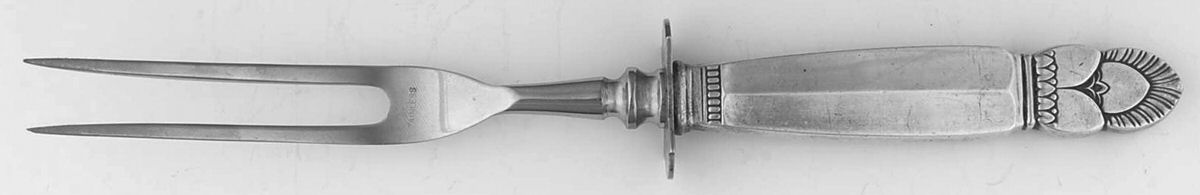Princess Ingrid (Sterling) Small Steak Carving Fork, Silverplate Prongs by Frank Whiting-1