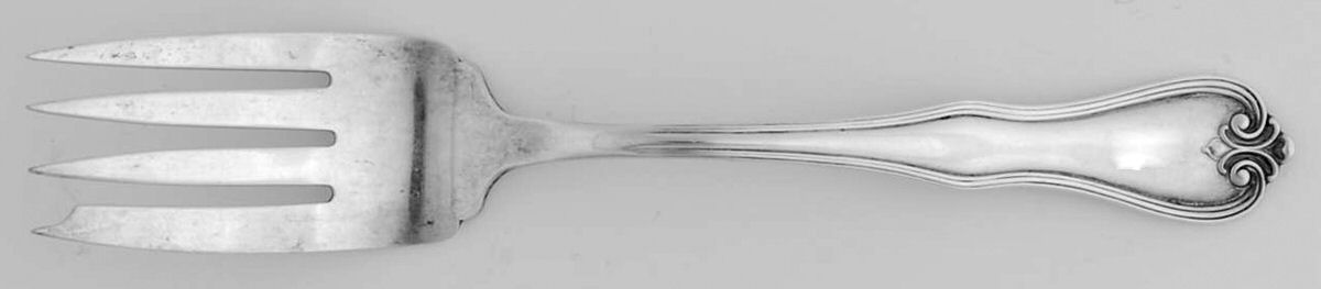 Puritan (Sterling, 1905) Medium Solid Cold Meat Serving Fork by Frank Whiting-1