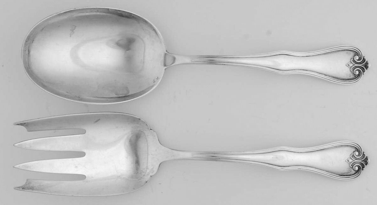 Puritan (Sterling, 1905) (2 Pc) Solid Salad Set by Frank Whiting-1