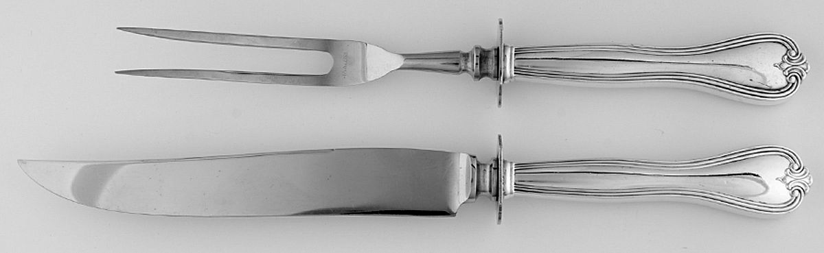Puritan (Sterling, 1905) Small Stainless Blade 2-Piece Steak Carving Set by Frank Whiting-1