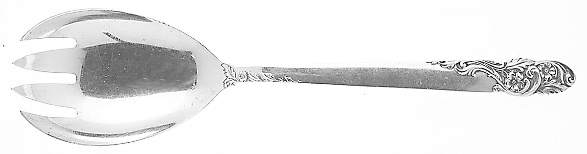 Rose of Sharon (Sterling, 1954) Solid Salad Serving Fork by Frank Whiting-1