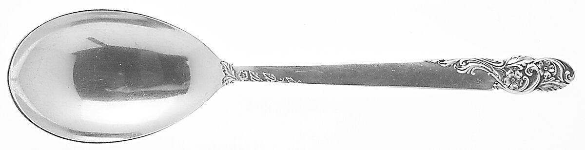 Rose of Sharon (Sterling, 1954) Solid Salad Serving Spoon by Frank Whiting-1