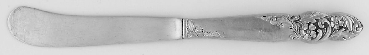 Rose of Sharon (Sterling, 1954) Hollow Handle Paddle Butter Spreader (Solid) by Frank Whiting-1