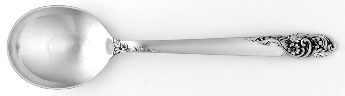 Rose of Sharon (Sterling, 1954) Round Bowl Soup Spoon (Cream Soup) by Frank Whiting-1