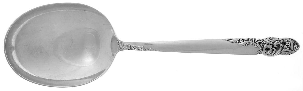 Rose of Sharon (Sterling, 1954) Oversize Solid Salad Serving Spoon by Frank Whiting-1