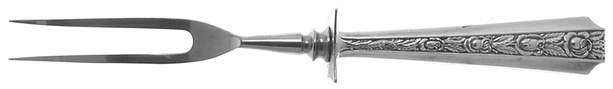 Talisman Rose (Sterling, 1948) Small Steak Carving Fork with Stainless Prongs by Frank Whiting-1