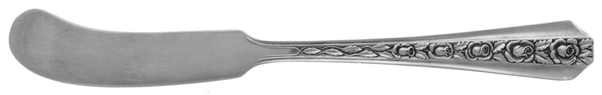 Talisman Rose (Sterling, 1948) Large Flat Handle Butter Spreader by Frank Whiting-1
