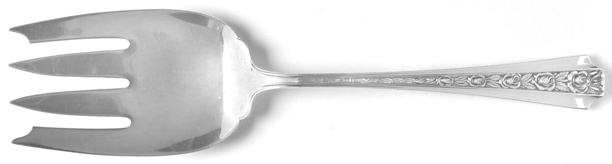Talisman Rose (Sterling, 1948) Solid Salad Serving Fork by Frank Whiting-1