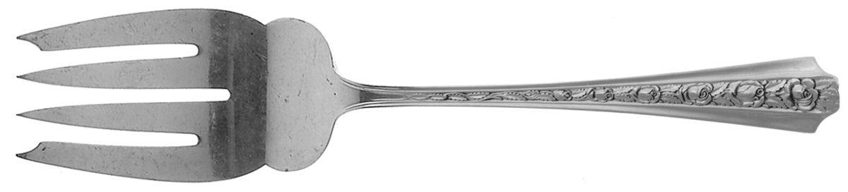 Talisman Rose (Sterling, 1948) Medium Solid Cold Meat Serving Fork by Frank Whiting-1