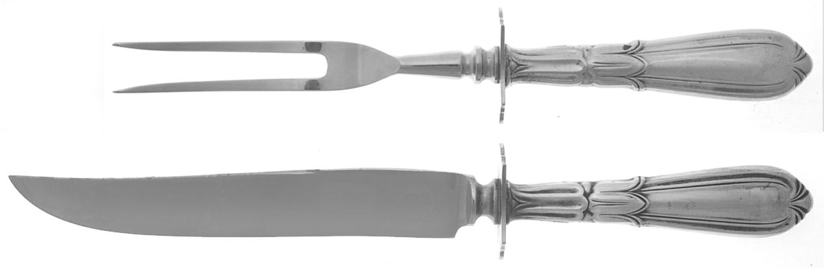 Troubadour (Sterling, 1950-1932) Small Stainless Blade 2-Piece Steak Carving Set by Frank Whiting-1