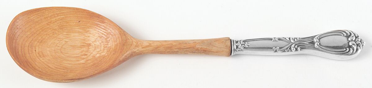 Victoria-Florence (Sterling, 1905) Salad Serving Spoon with Wooden Bowl by Frank Whiting-1