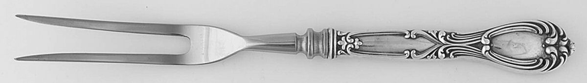 Victoria-Florence (Sterling, 1905) Small Steak Carving Fork with Stainless Prongs by Frank Whiting-1