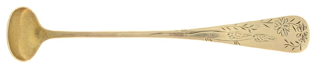 Wheat-Engraved Mustard Spoon by Frank Whiting-1