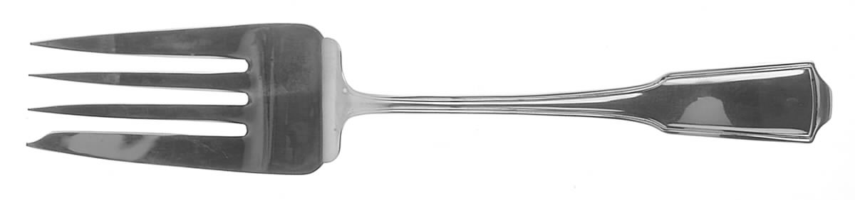 American Chippendale(Sterling, 1905) Small Solid Cold Meat Serving Fork by Frank Smith-1