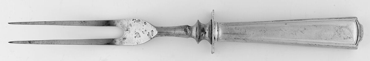American Chippendale(Sterling, 1905) Small Steak Carving Fork with Stainless Prongs by Frank Smith-1