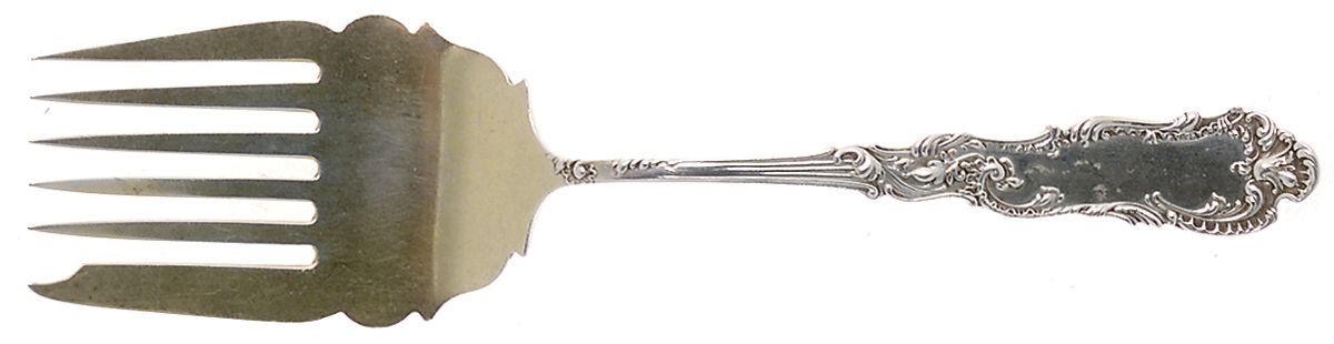 Baronial (Sterling, 1890) Large Solid Tined Sardine Serving Fork by Frank Smith-1