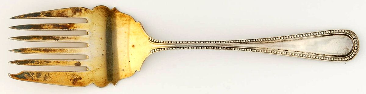Bead (Sterling, 1917) Large Solid Tined Sardine Serving Fork by Frank Smith-1