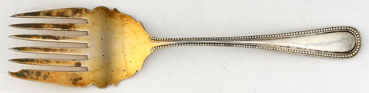 Bead (Sterling, 1917) Large Solid Tined Sardine Serving Fork by Frank Smith-1