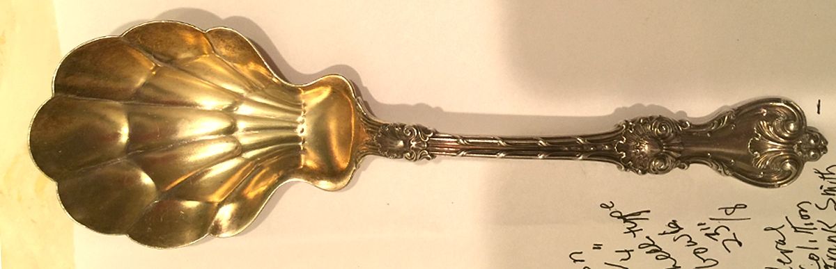 Federal Cotillion (Sterling, 1901, No Monograms) Solid Shell Berry/Casserole Spoon by Frank Smith-1