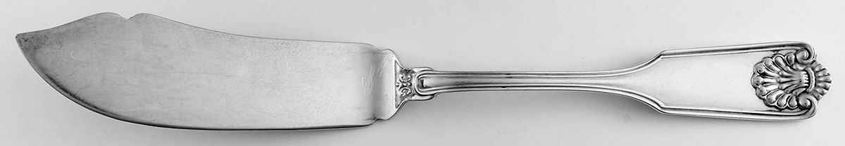 Fiddle Shell-Alden (Sterling, 1914, No Monos) Flat Handle Master Butter Knife by Frank Smith-1