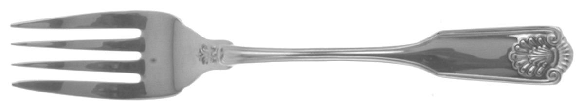 Fiddle Shell-Alden (Sterling, 1914, No Monos) Dessert Fork by Frank Smith-1