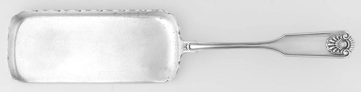 Fiddle Shell-Alden (Sterling, 1914, No Monos) Large Flat Handle Crumb Knife/Crumber by Frank Smith-1