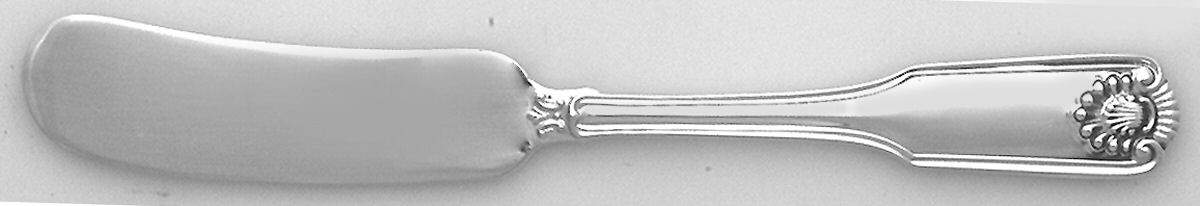Fiddle Shell-Alden (Sterling, 1914, No Monos) Flat Handle Butter Spreader by Frank Smith-1
