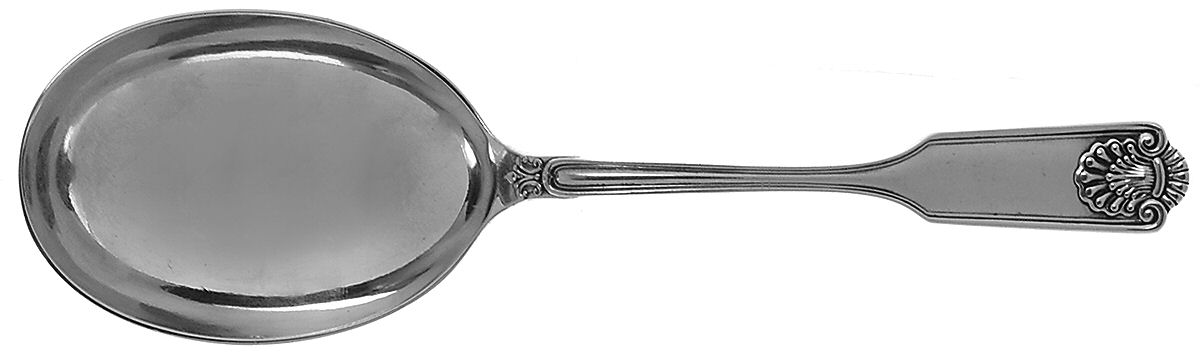 Fiddle Shell-Alden (Sterling, 1914, No Monos) Preserve Spoon by Frank Smith-1