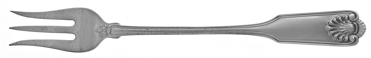 Fiddle Shell-Alden (Sterling, 1914, No Monos) Cocktail/Seafood Fork by Frank Smith-1