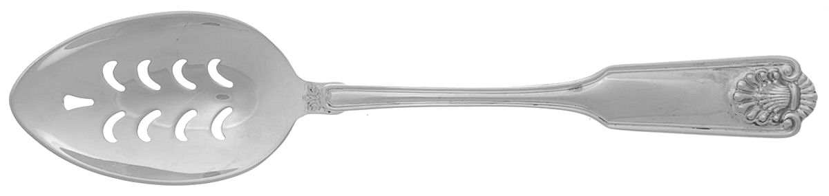 Fiddle Shell-Alden (Sterling, 1914, No Monos) Pierced Tablespoon (Serving Spoon) by Frank Smith-1
